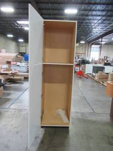 lot 132 image: Hampton Bay Assembled 18 x 84 x 24 in. PantryUtility Kitchen Cabinet in Satin White KP1884-SW