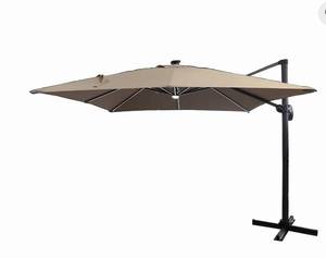 lot 302 image: 10 x 10 Taupe Umbrella with Lights- Sunbrella Fabric, 10x10Taupe.