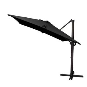 lot 336 image: California Umbrella 8.5 ft. Bronze Aluminum Square Cantilever Patio Umbrella with Crank Open Tilt Protective Cover in Black Sunbrella, CALI85858A117-5408