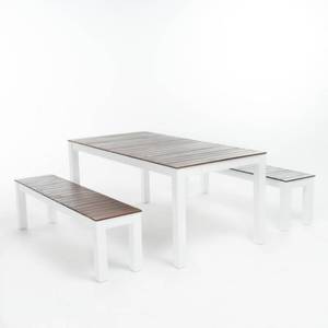lot 342 image: Noble House (TABLE ONLY) Bali White Wood Rectangular Outdoor Dining Table, 11501