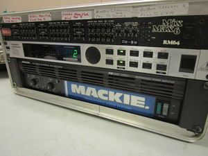 MACKIE PRO M-800 POWER AMPLIFIER, BEHRINGER FEEDBACK DESTROYER, ROLLS MIX MAX 6, TASCAM PATCH BAY