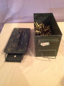 lot 38 image: 4# 308 Casings in Metal Ammo Box