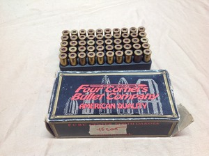 lot 43 image: 100 45 Colt Casings - Four Corners Bullet Center ND Box