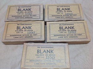 lot 63 image: 5 Boxes 30 Cal Blank Cartridges