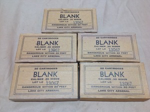 lot 64 image: 5 Boxes 30 Cal Blank Cartridges