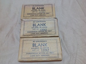 lot 67 image: 3 Boxes 30 Cal Blank Cartridges