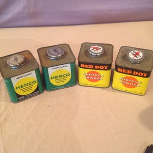 lot 92 image: 4 Vintage Cans Powder