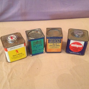 lot 96 image: 4 Vintage Cans Powder