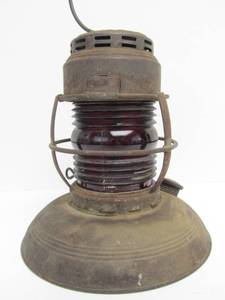 lot 171 image: Antique EMBURY Traffic Guard No 40 Lantern wRed Globe