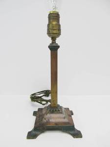 lot 175 image: Quality Signed Antique Edward Miller Brass Lamp
