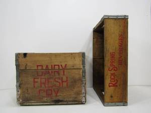 lot 81 image: Pair of Vintage Wooden Advertising Crates