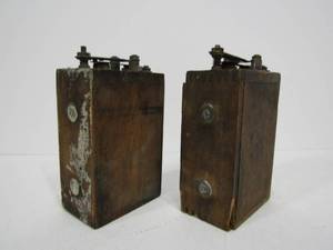 lot 93 image: Pair of Old Vintage FORD Wooden Batteries