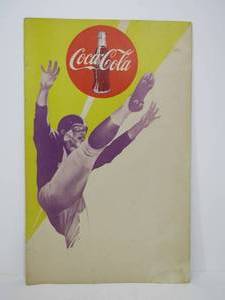 lot 59 image: Vintage COCA COLA Football Cardboard Advertising Display Sign