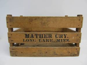 lot 142 image: Antique MATHER CREAMERY Wooden Dairy Crate