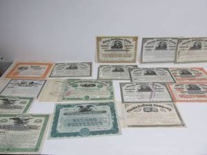 lot 143 image: Collection of Antique 19th Century Railroad & Brewery etc Stock Certificates