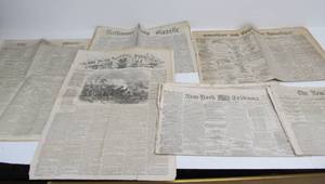 lot 144 image: Group of Original Civil War Era Newspapers 