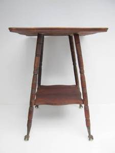 lot 189 image: Antique Claw & Glass Ball Foot Lamp Table