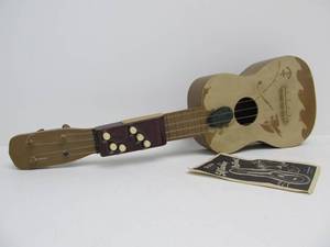 lot 196 image: Vintage Wood Ukulele wNautical Design