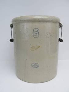 lot 207 image: 6 Gallon RED WING Stoneware Crock