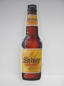 lot 209 image: Large Metal SHINER BOCK Bottle Shape Beer Sign