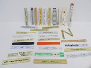 lot 222 image: Lot of Vintage & Antique Celluloid etc Advertising Rulers