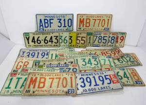 lot 255 image: Lot of Vintage MN License Plates