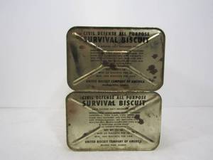 lot 261 image: 2 Large Unopened Vietnam War Era Ration Canisters