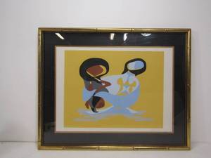 lot 274 image: Huibert Sabelis Lithograph Lepa and the Swan 1978 Hand Signed