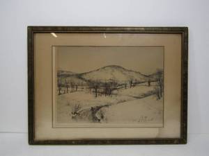 lot 311 image: Antique Framed Landscape Etching