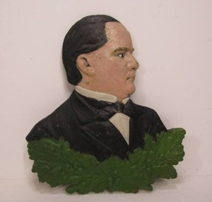 lot 291 image: Original Antique Circa 1901 President McKinley Cast Iron Memorial Plaque