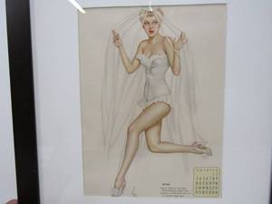 lot 295 image: VARGA Versus by Phil Stack 1944 June Pin Up Calendar Print
