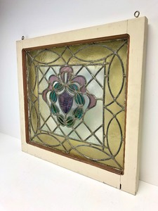 lot 8 image: Antique Art Nouveau Stained Glass Window