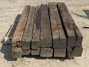 lot 6 image: Pallet Of Landscape Timbers & Railroad Timbers