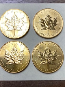Lot of 8 - 1oz Gold Canadian Maple Leaf Coins