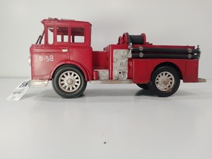lot 214 image: Hand-Crafted Vintage Metal Fire Truck