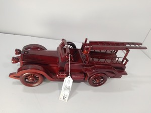 lot 216 image: Handcrafted Vintage Wooden Firetruck