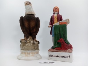 lot 250 image: McCormick  1976 Bicentennial Decanter Collection Thomas Jefferson and Bicentennial  Decanters