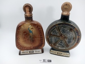 lot 251 image: Two Rare 1967 Centennial Wyoming Ceramic Jim Beam Decanters