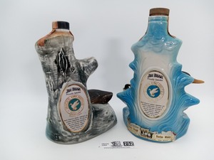 lot 252 image: Two Limited Edition 1975 Ducks Unlimited Wood Duck Ceramic Jim Beam Decanters