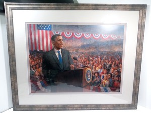 lot 264 image: CHANGE  The Acceptance Speech of President Barack Obama Painting by Andy Thomas