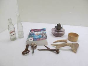 lot 133 image: vintage bottles, lamp