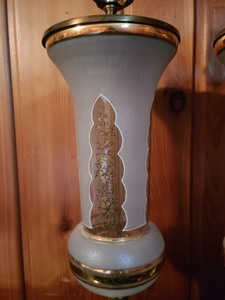 lot 85 image: Pair of Glass And Brass Table Lamps