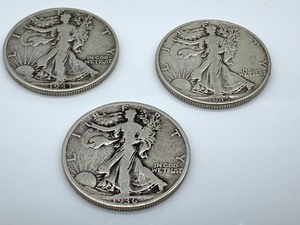 lot 160 image: Three Walking Liberty Half Dollar Coins