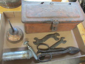 lot 20 image: Antique Fordson Tool Box