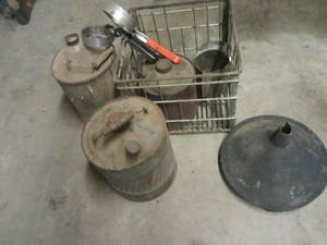 lot 127 image: Kerosene Cans, Funnels