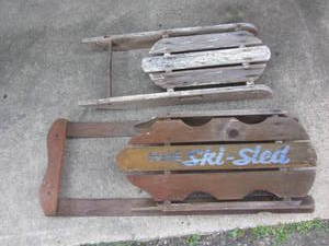 lot 163 image: Wooden Bobsleds
