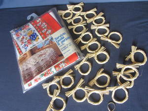 lot 198 image: Swedish Tablecloth, Napkin Rings