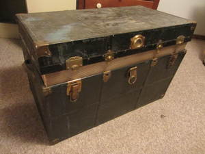 lot 208 image: Antique Travel Trunk