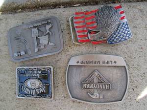 lot 285 image: (4) Belt Buckles Vintage 1996, 19...