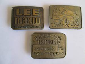 lot 293 image: (3) Belt Buckles See Photos Uniq...